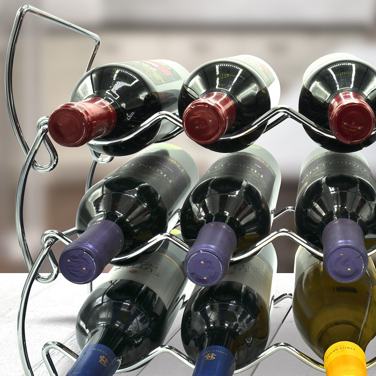 GGI International Metal Detachable Wine Rack 3 Tier Copper Silver Walmart