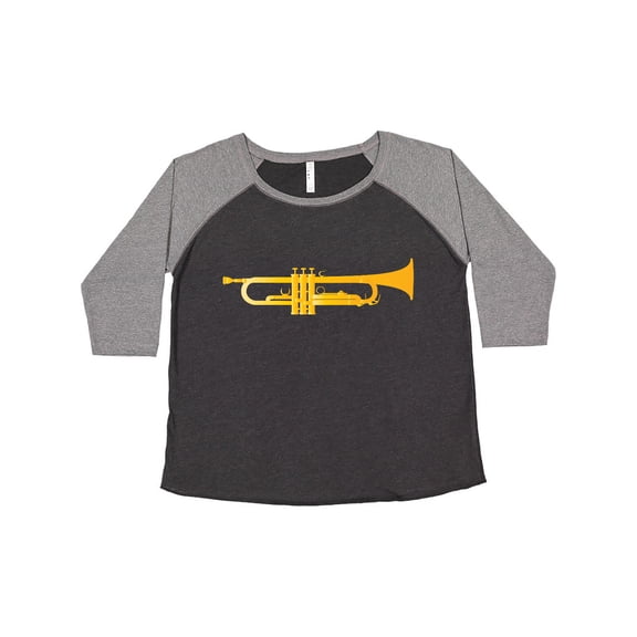 Inktastic Trumpet Gold Brass Music Instrument Women's Plus Size T-Shirt