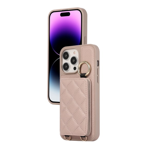 Case For IPhone16/16 Pro/16 Plus/16 Pro Max, Leather Flap Protective Cover Detachable Lanyard Wallet Case