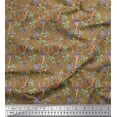 thumbnail image 1 of Soimoi Rayon Fabric Leaves & Floral Artistic Printed Craft Fabric by the Yard 56 Inch Wide, 1 of 1