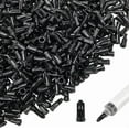 thumbnail image 1 of 500 tapones para puntas de jeringa de 17 mm (0,67 pulgadas) con conexión Luer Lock para almacenar líquidos, pegamento y adhesivos. Color negro., 1 of 6