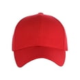 thumbnail image 2 of NYFASHION101 Unisex Plain Adjustable Hook and Loop Baseball Cap VEL100, Red, 2 of 4