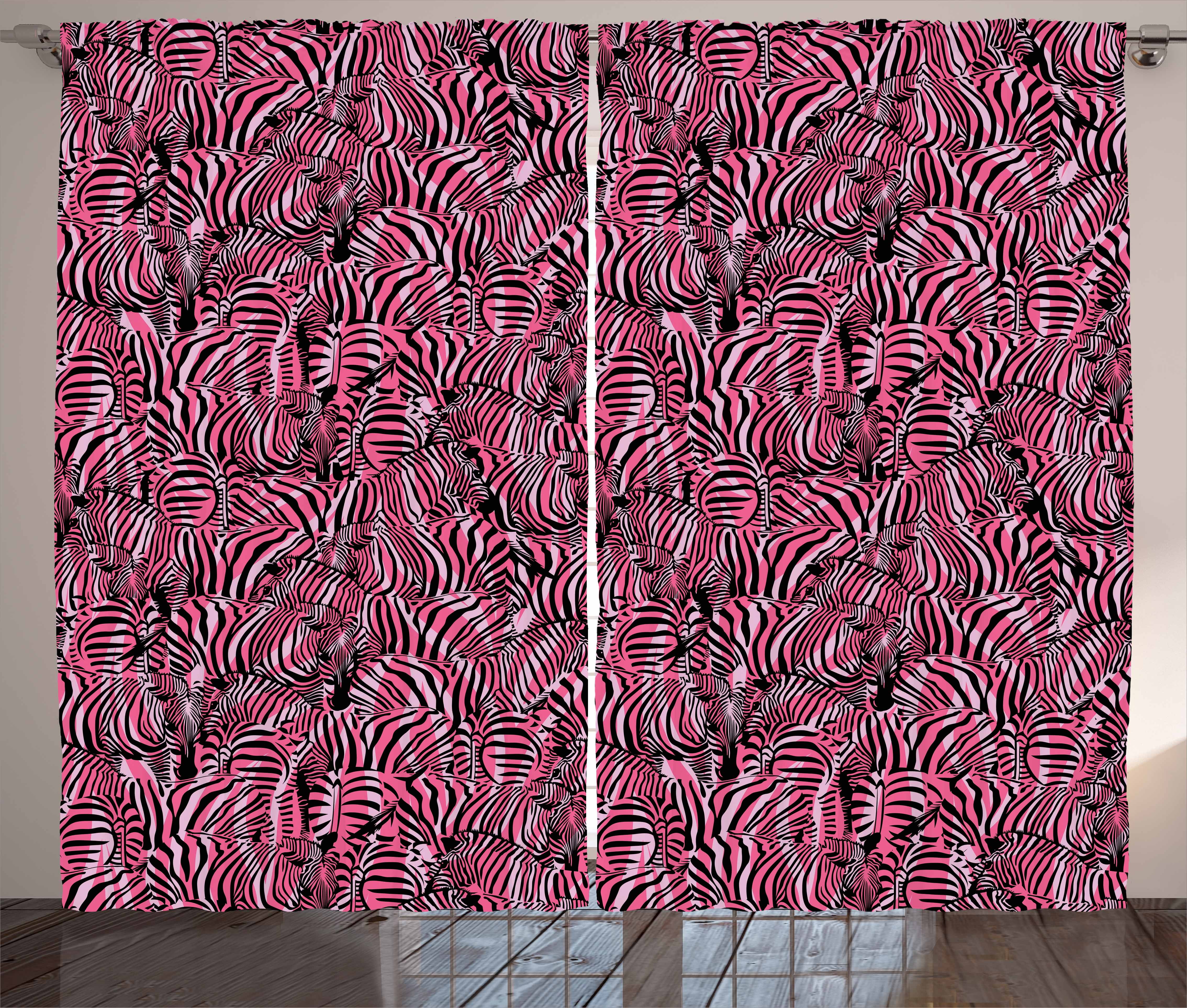 Pink Zebra Curtains 2 Panels Set Bunch Of Zebra Forming