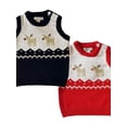 thumbnail image 5 of Topumt Toddler Kids Girl Boy Winter Christmas Deer Sweater Knitted Warm Vest Sleeveless Tops Clothes Waistcoat, 5 of 5