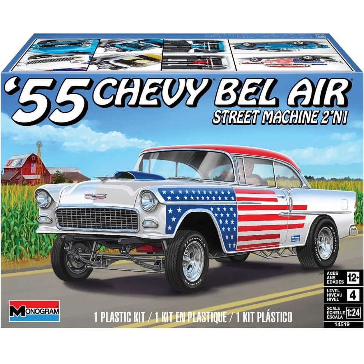 Revell 14519 1955 Chevrolet Bel Air Street Machine 2-in-1 Model Kit, 1:24 Scale, Skill Level 4, 92-Piece