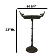 thumbnail image 4 of Rustic Cast Iron Lovebirds Perching On Sunflower Garden Bird Feeder Bath 23"H, 4 of 9