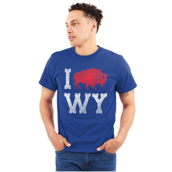 Wyoming Love Buffalo Bison Souvenir Plus Size Crewneck Graphic Tee Shirt Brisco Brands 2X