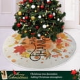 thumbnail image 6 of FMSHPON Thanksgiving Autumn Leaves Xmas Christmas Tree Skirt Stand Mat for Holiday Party Decoration Indoor Outdoor 36 inches, 6 of 6