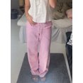 thumbnail image 2 of Women Y2k Striped Pants Stripes Print Straight Wide Leg Lounge Pants High Waist Drawstring Trousers Pajama Pants, 2 of 7