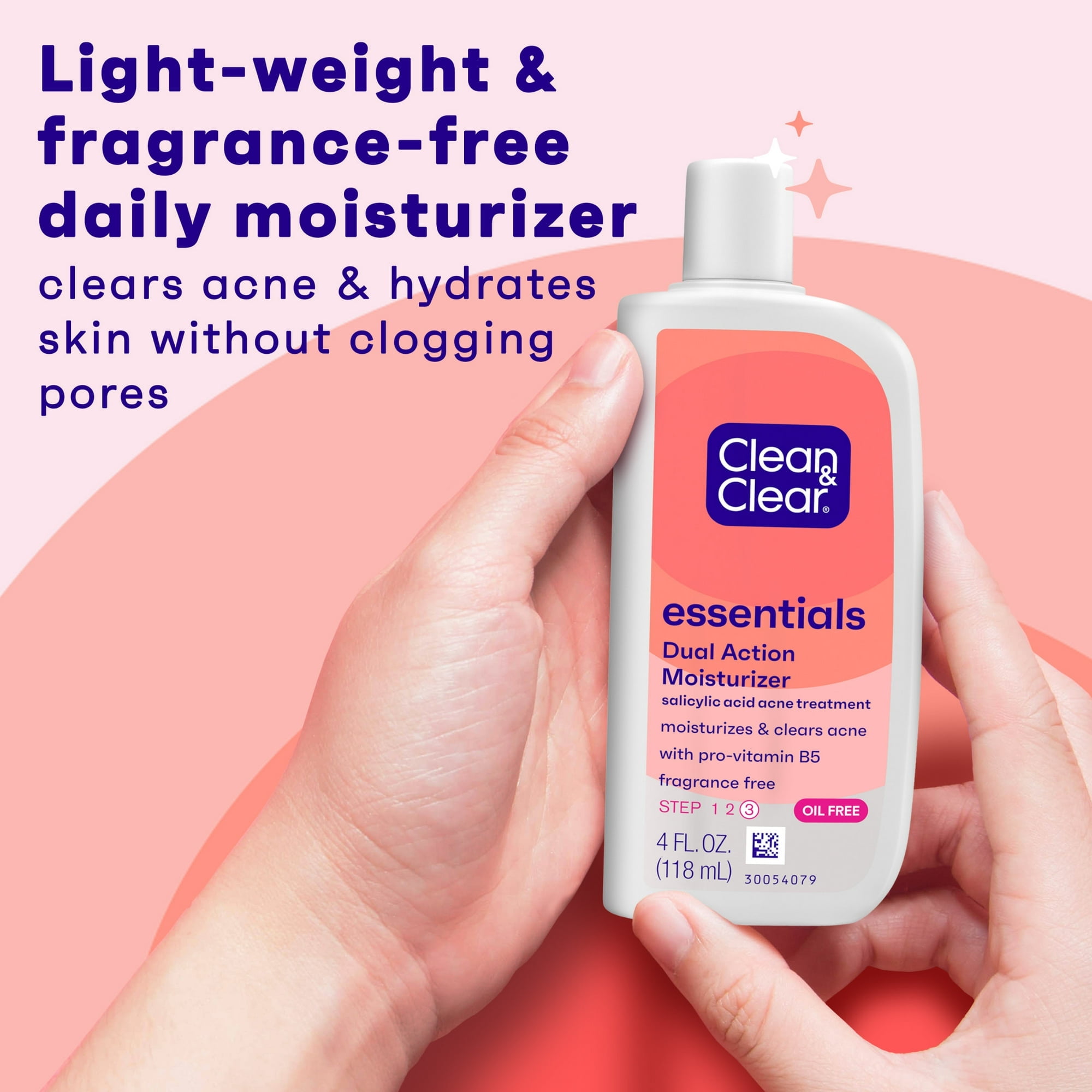 Clean & Clear Essentials Dual Action Acne Facial Moisturizer, 4oz, 5-Pack