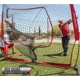 thumbnail image 4 of PowerNet Pro One Piece Softball Baseball Net, Portable Baseball Training Equipment, Hitting, Throwing & Pitching Net with Carrying Bag (Red, 8x8 FT), 4 of 6