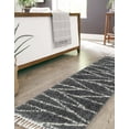 thumbnail image 4 of Unique Loom Serenity Shag Collection Area Rug - Castries (2' x 6' Runner Gray/Ivory), 4 of 9