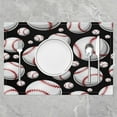 thumbnail image 2 of Baseball Placemats Set of 4 18"x12" Kids Sports Game Placemat for Kitchen Dining Table Decor Indoor Outdoor Baseball Gaming Black Table Place Mats, Gift for Baseball Lover, 2 of 4