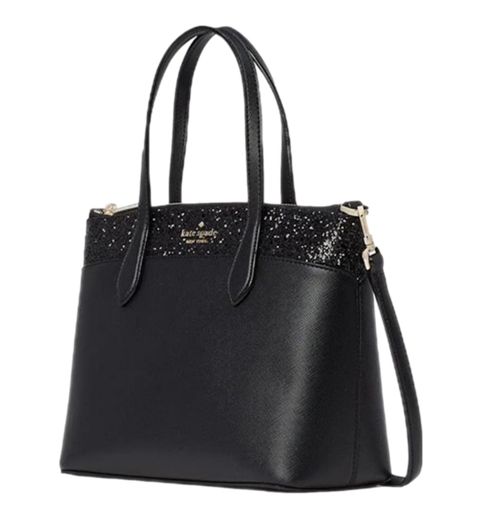 Kate Spade New York Flash Glitter Satchel Handbag in Black