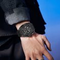 thumbnail image 4 of Men's Square Wrist Watch Silicone Sports Watch Waterproof Analog Digital Multifunction Clock, 4 of 6