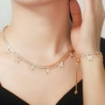 thumbnail image 4 of Glittering Gold Color CZ Butterfly Charm 3pc Necklace Set for Lady Dress Jewelry, 4 of 9