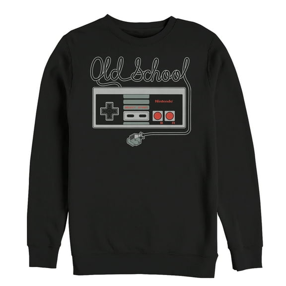 Men's Nintendo Old School NES Controller  Sweatshirt Black Small