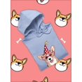 thumbnail image 3 of Welsh Corgi Puppy Let's Party Hoodie Women -Image by Shutterstock, Female XX-Large, 3 of 4