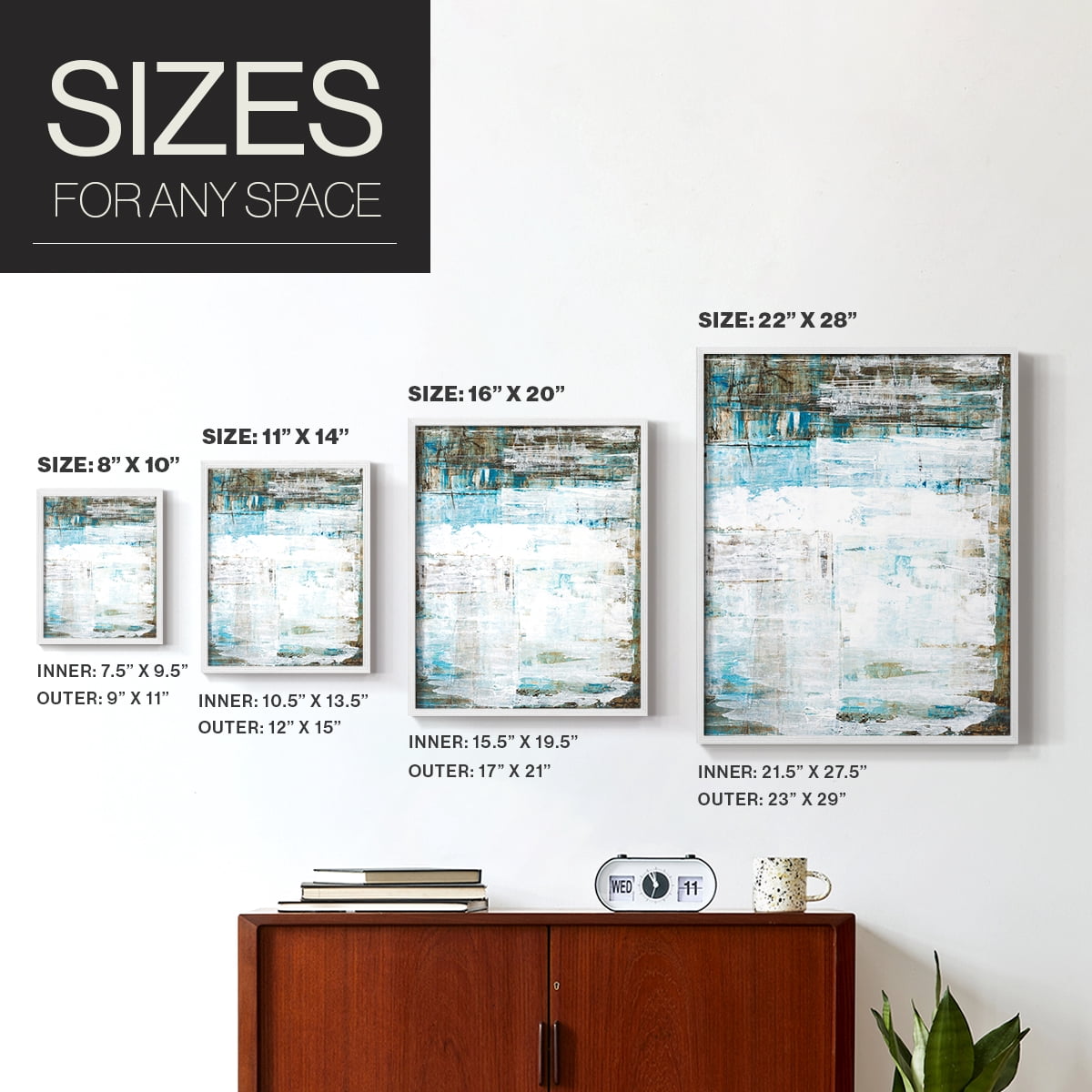 Beach Glass Framed Print in White Solid Wood Framed Print No Nail Hanging