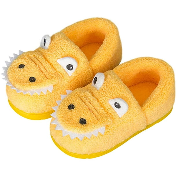 FFIY Toddler Boys Girls Dinosaur Slippers Kids Warm House Shoes