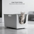 thumbnail image 6 of Ptlom Large Stainless Steel Litter Box with 11.8'' High Sides Leak Proof, 6 of 9