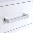 thumbnail image 2 of Benzara Rectangular Two Drawers Wooden Desk with Saw horse Metal Legs, Silver and White, 2 of 6