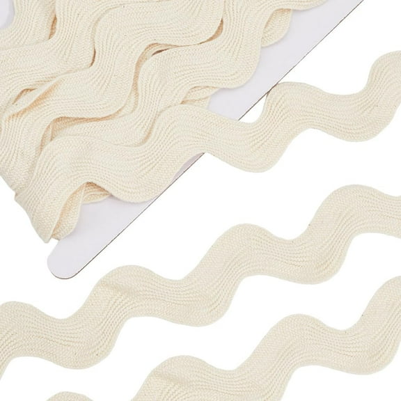 1.57 inch/40mm Cotton Rick Rack Trim for Sewing 5 Yards RIC Rac Rickrack Lace Wave Ribbon Floral White Zig Zag Wave Bending Fringe Lace Trim S Shaped Woven Fabric for DIY Crafts