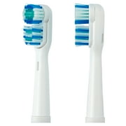 Equate Advanced Dual Action Battery-Powered Electric Toothbrush with 2 Replacement Heads, White