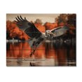 thumbnail image 3 of Designart "Orange Grey Heron beautyful Heron In Autumn IV" Animals Print on Natural Pine Wood, 3 of 5