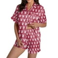 thumbnail image 5 of Pajamas Set for Women Cozy Floral Printed Lapel Short Sleeves Shirts Shorts Sleepwear 2 Pieces, 5 of 8