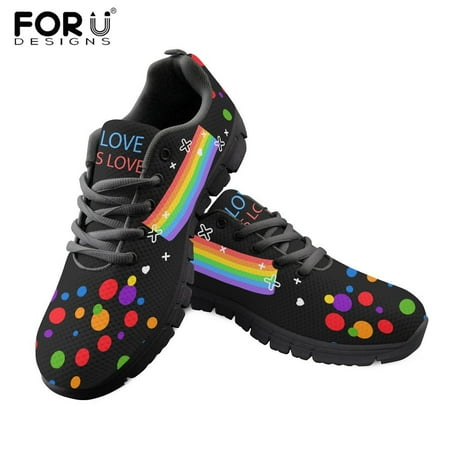 

Color Polka Dot LGBT Pattern Sneakers Shoes for Ladies Casual Air Mesh Flat Shoes Daily Women Lace-up Sport Shoe