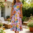 thumbnail image 6 of TaTaai Women's Casual Maxi Dress Round Neck Sleeveless Floral Print Fitted Stretchy Summer Dress Rose Pattern Long Dress Gift, 6 of 6