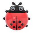 thumbnail image 1 of EeaseCA Cartoon Ladybug Kids Toothbrush Toothpaste Holder Wall Mounted Suction Cup Bathroom Decor (Red), 1 of 8