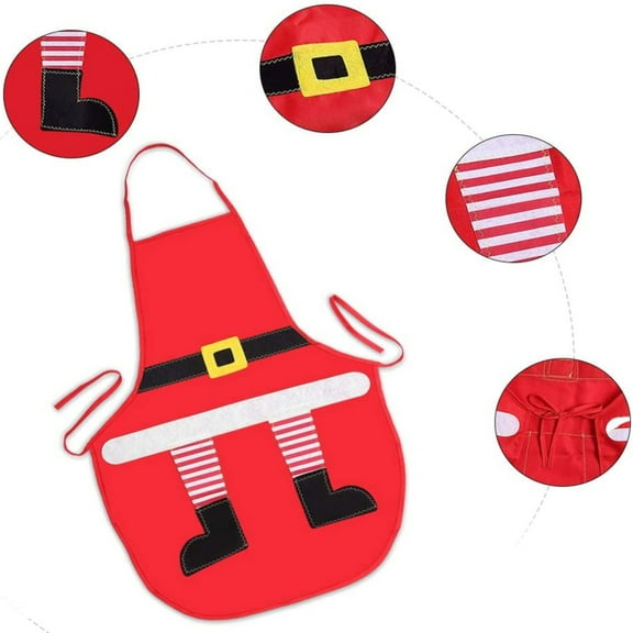 UTEN Christmas Aprons Santa Hat Shape Apron Adjustable Kitchen Cooking Apron for Party Chef Clean