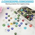 thumbnail image 3 of Uxcell 6mm Flat Evil Eye Beads, 100 Pcs Turkish Evil Eye Charm Round Shape Spacer Beads for DIY Art Craft Bracelet Necklace,Dark Purple, 3 of 6
