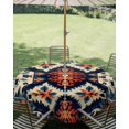 thumbnail image 3 of Outdoor Tablecloth with Umbrella Hole Zipper Orange Blue Boho Round Tablecloth 54" Waterproof Outside Table Cloth Colorful Abstract Ethnic Aesthetic Patio Table Cover Tablecloths for Picnic Party, 3 of 8