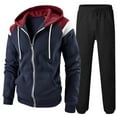 thumbnail image 3 of Men's Tracksuits Sweatsuits for Men Track Suits 2 Piece Set Long Sleeve Full-zip Sweatsuit Active Jackets and Pants Athletic Tracksuit Outfits (Navy, XL), 3 of 3