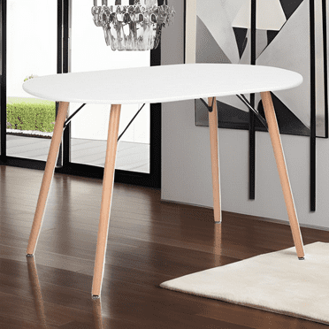 FurnitureR Oval Outdoor Dining Table 47.2" Mid Century Modern Patio Table for Garden & Yard