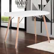 FurnitureR Oval Outdoor Dining Table 47.2" Mid Century Modern Patio Table for Garden & Yard
