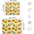thumbnail image 3 of FREEAMG Vintage Sunflower Butterfly Dish Drying Mat for Kitchen Counter, Ultra Absorbent Reversible Microfiber Dishes Drying Rack Pad Heat-resistant Mats 18x24 Inch, 3 of 7