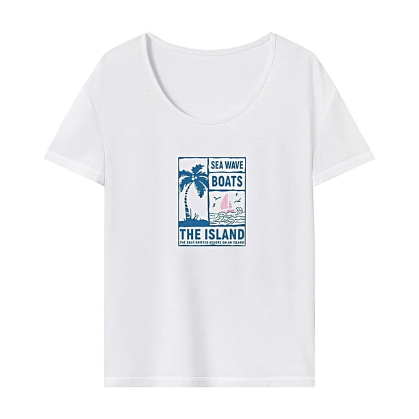 Camiseta de verano con cuello redondo para mujer, para viaje, mochilero, regalo del día de San Valentín M