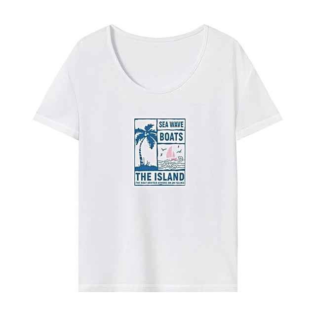 Camiseta de mujer Trajes de verano Traje Camiseta de cuello redondo para mochileros y desplazamientos M