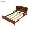 thumbnail image 7 of Miniyam Full Size Bed with Bookcase, LED Motion Sensor Light for Kids and Teens, Walnut, 7 of 7