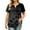 *Black, variant on VBVC Women's Fish Print Notch Neck Tops , Casual Button Detail Shirts For Women,Ladies' Lightweight Loose Short Sleeve Blouses,Black,S-3XL