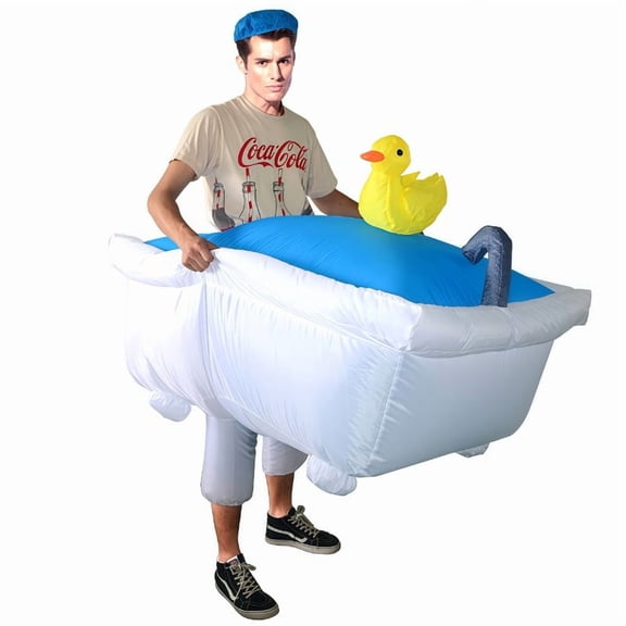 Halloween Creative Costume Cosplay Bathtub Fun Party Inflatable Costume Fun Fancy Dress Party Party Costume Birthday Gift,Height 59"–74.8",Bathtub