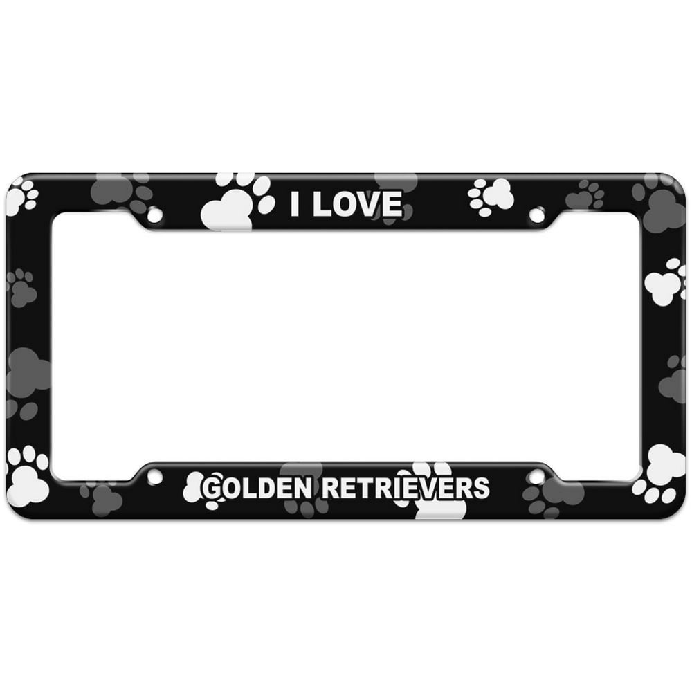 I Love Dogs Golden Retrievers Plastic License Plate Frame Walmart