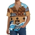 thumbnail image 3 of Haiem Animals on Noah's Ark Men's Casual Shirts Short Sleeve Button Down Shirts Fashion Textured Summer Beach Shirt-3X-Large, 3 of 7