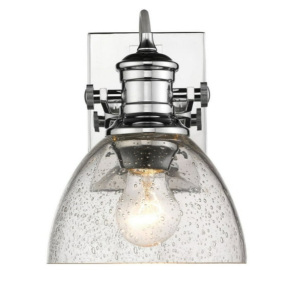 Yep by Golden Lighting Hines 1-light Vanity in Chrome and Seeded Glass