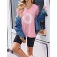 thumbnail image 6 of Weardear 3 Pack Women's Maternity Shirts V Neck Cuff Fold Pregnancy Tunic Tops Split Side Short Sleeve Pregnant Clothes, 6 of 6