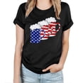 thumbnail image 4 of Pimfylm USA Flag Tee Shirt Women 4th of July Gift T Shirt Casual Short Sleeve American Flag T-Shirt Tops(Black,XXL), 4 of 5